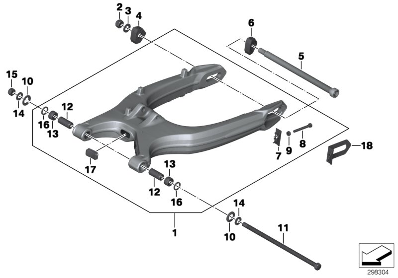 Rear wheel swinging arm