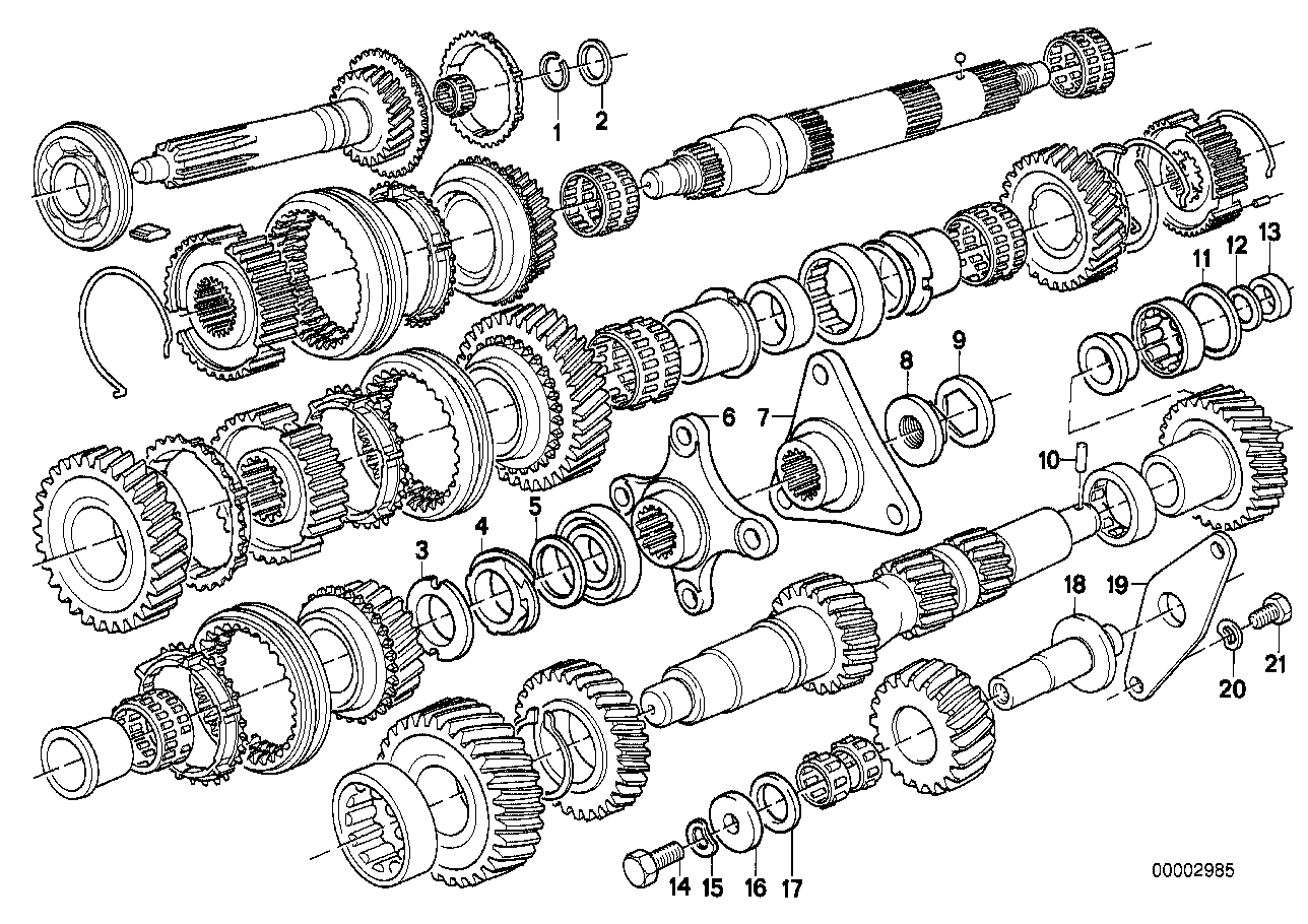 Getrag 245/2/4 детали блока шестерен