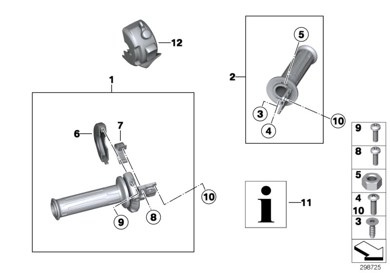 Handlebar grip, heated