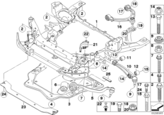 Frnt axle support,wishbone/tension strut