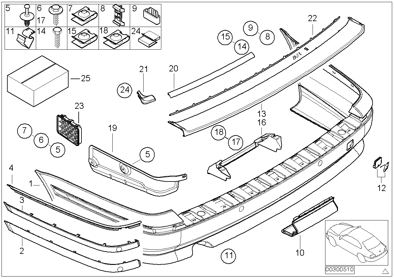 Trim panel, rear