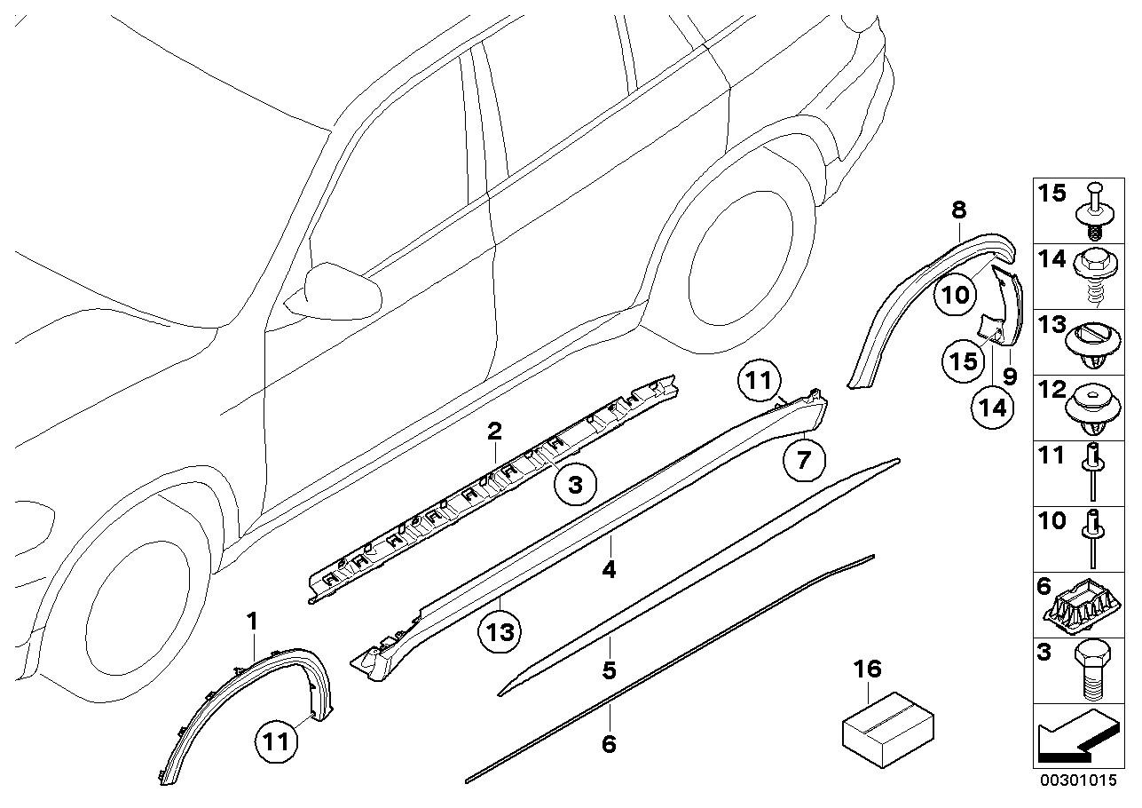 Guarnição M embaladeira / cava da roda