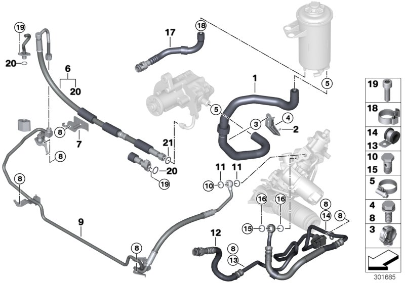 Hydro steering-oil pipes