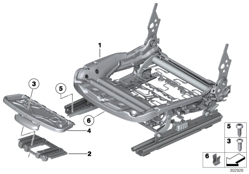 Asiento delant., marco asiento