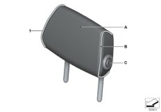 Indiv. folding headrest,seat, rear outer