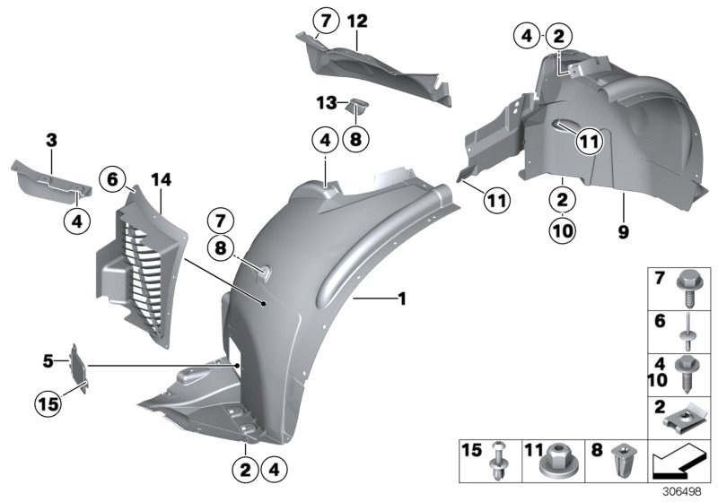 Wheel arch trim, front