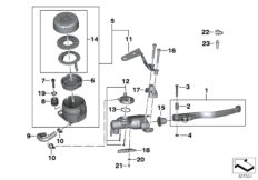 Single parts, handbrake lever