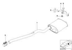 Exhaust system, rear