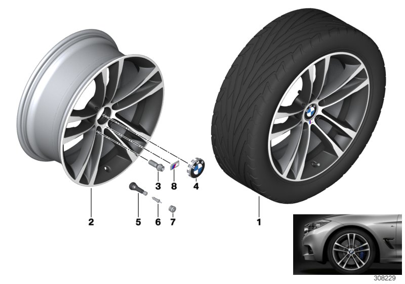 BMW LA wheel, M double spoke 598 - 19''