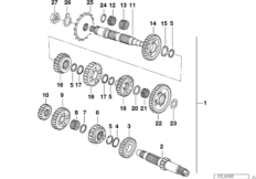 5-versnellingsbak-tandwiel set