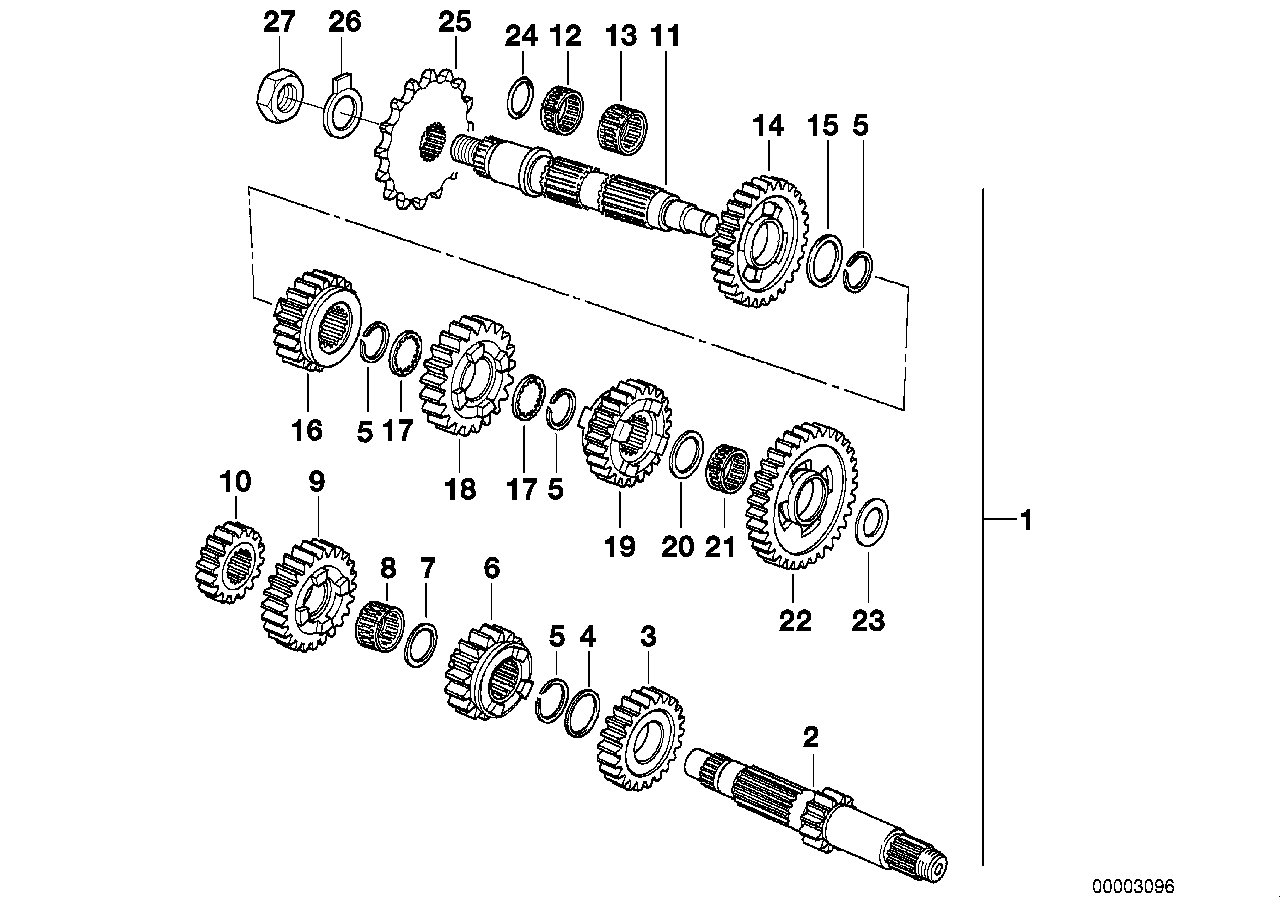 5-speed transmiss.gear wheel set parts