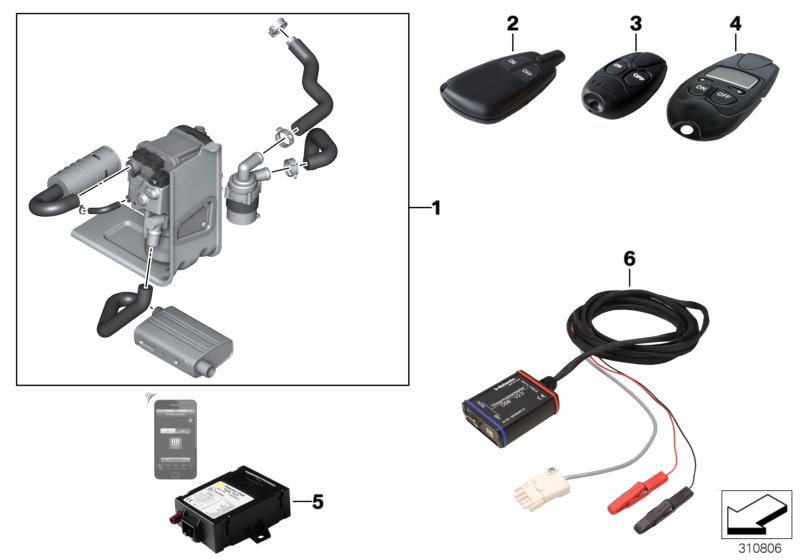 Kit mont. post. Chaufagem independente