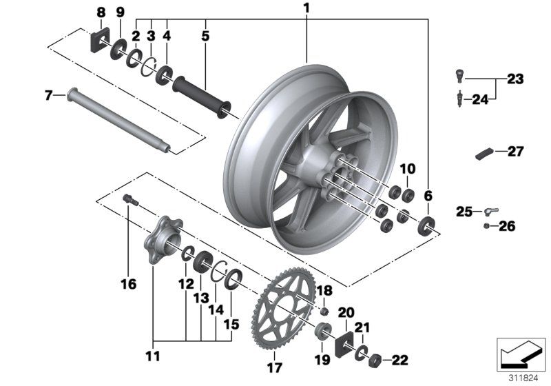 Forged wheel, rear