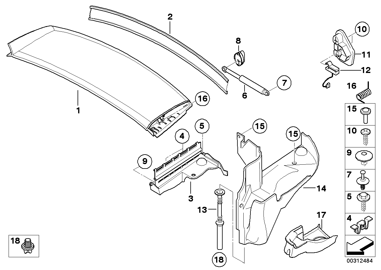 Folding top compartment