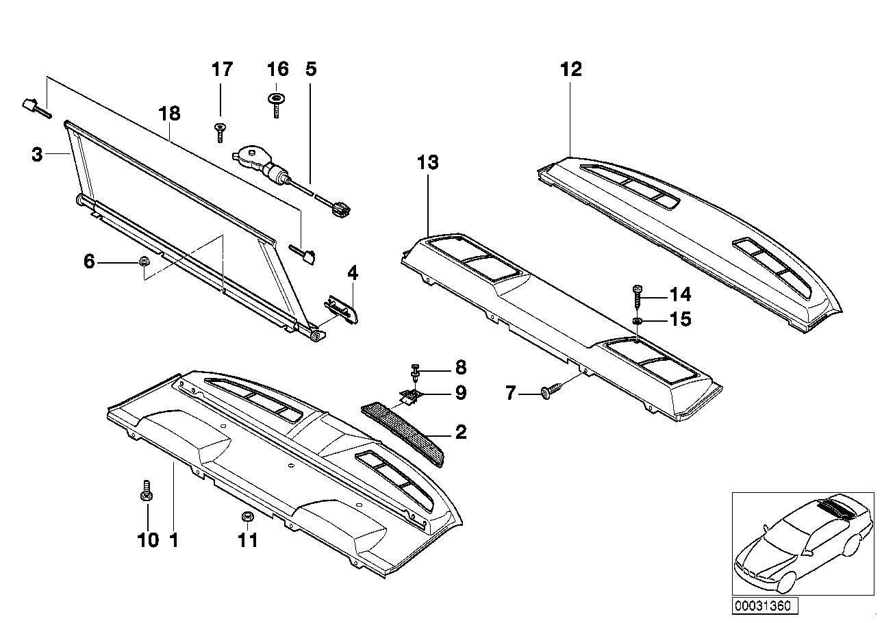 Solskyddsrullgardin lasthylla