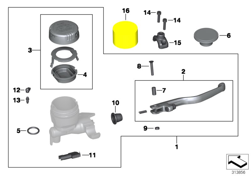 Handbrake control assembly