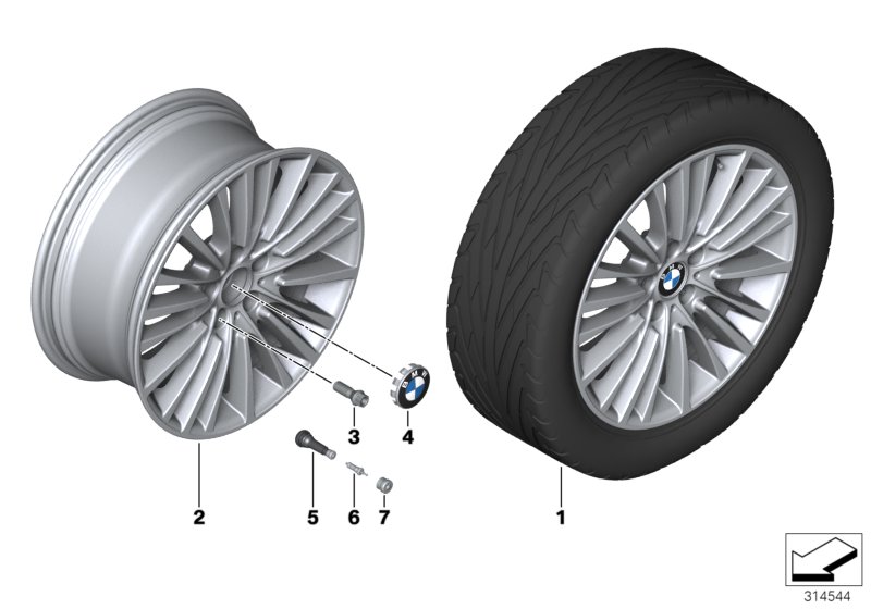BMW LA wheel, multi spoke 455 - 19''