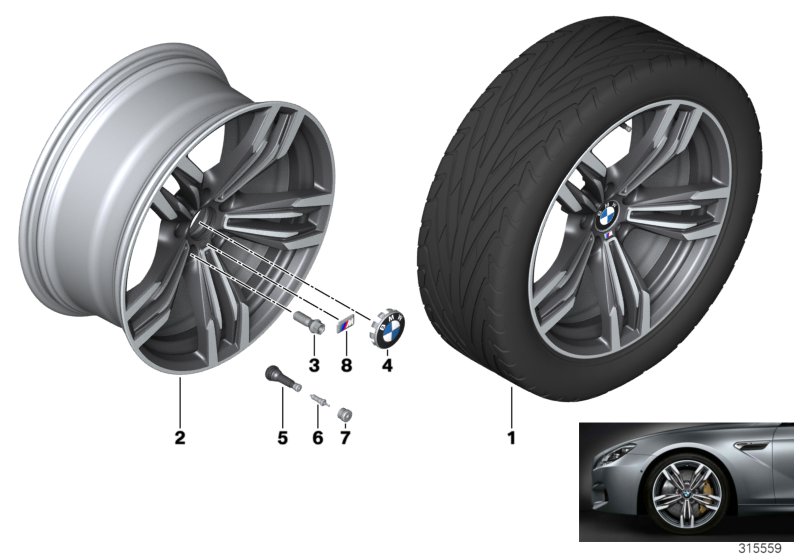 ล้ออัลลอย BMW M Double Spoke 433 - 20"