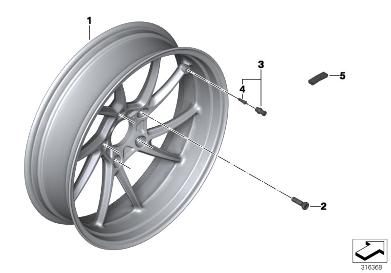 Cast rim, rear