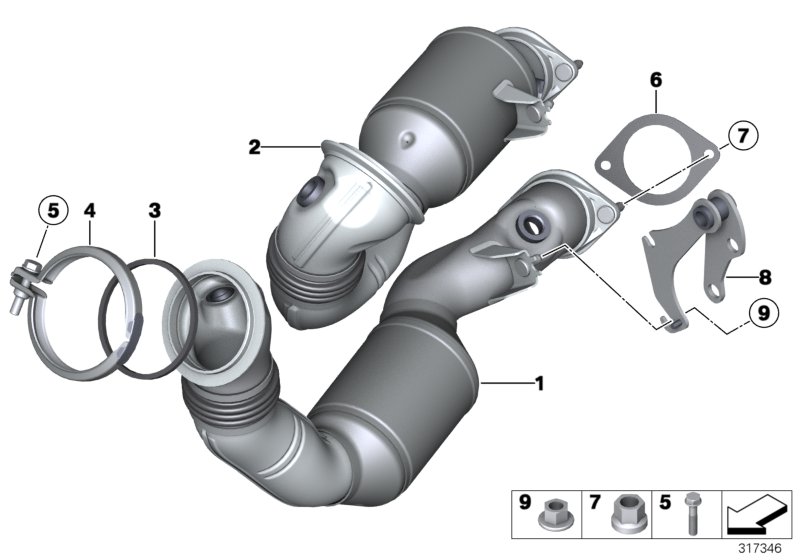 Engine-compartment catalytic converter