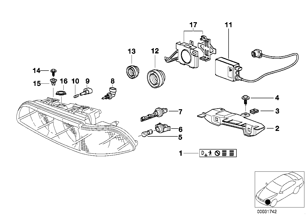 Pièces détachées projecteur xénon