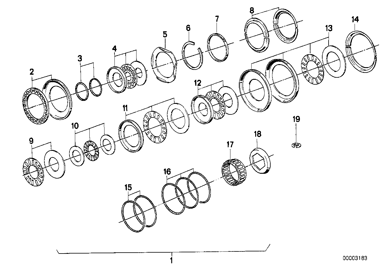 ZF 4hp22/24 ax-bearing single parts