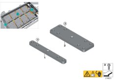 High-voltage accumulator, module bracing
