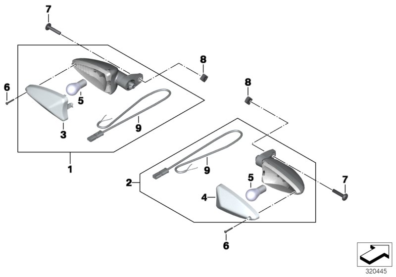 Turn indicators, rear