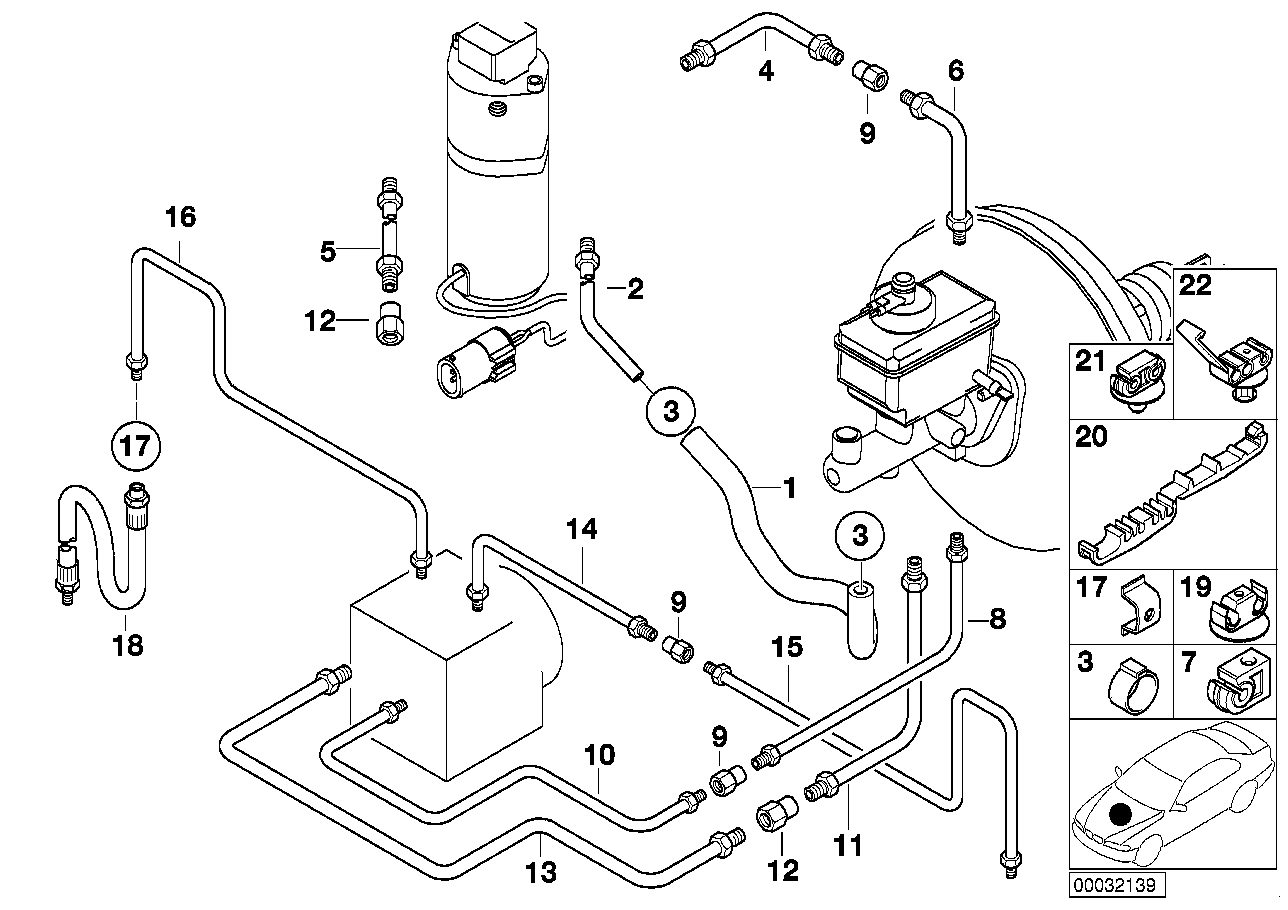 Bromsledningar fram ASC/DSC