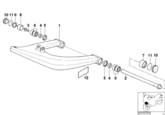 Bras oscillant longitudinal