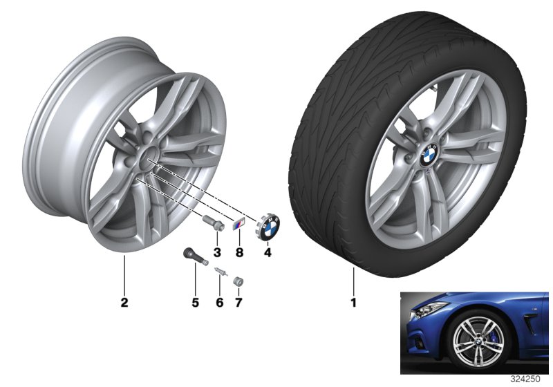 BMW 轻质铝合金轮辋 M 双轮辐 441 - 18''
