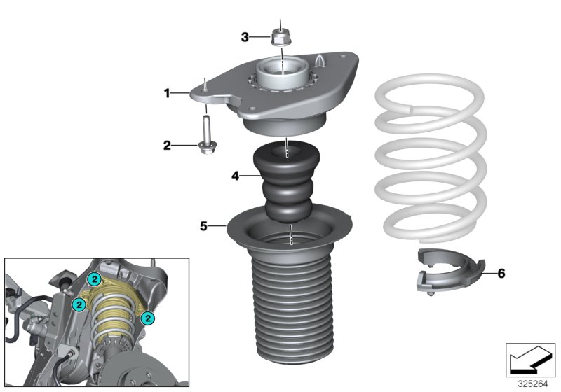 Guide support/spring pad/attaching parts