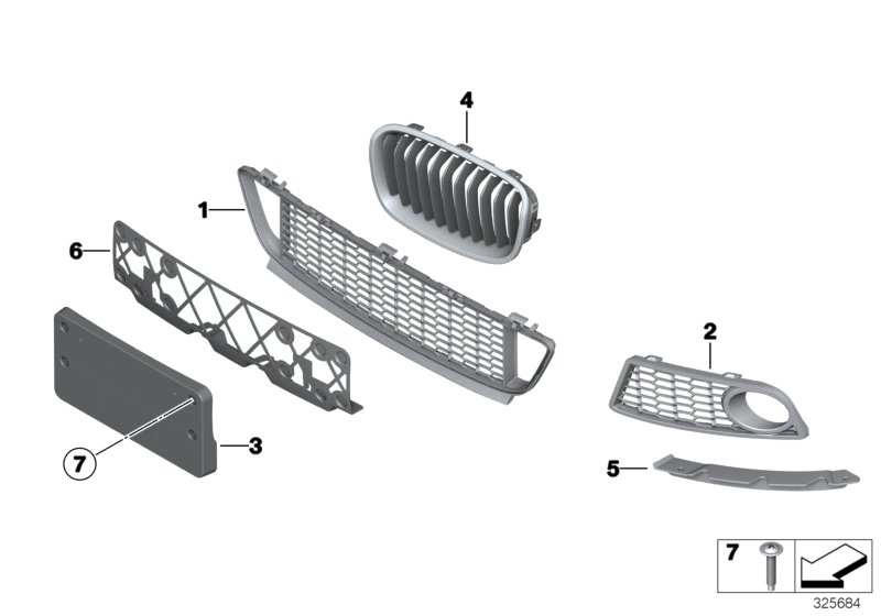 M trim panel, trim elements, front