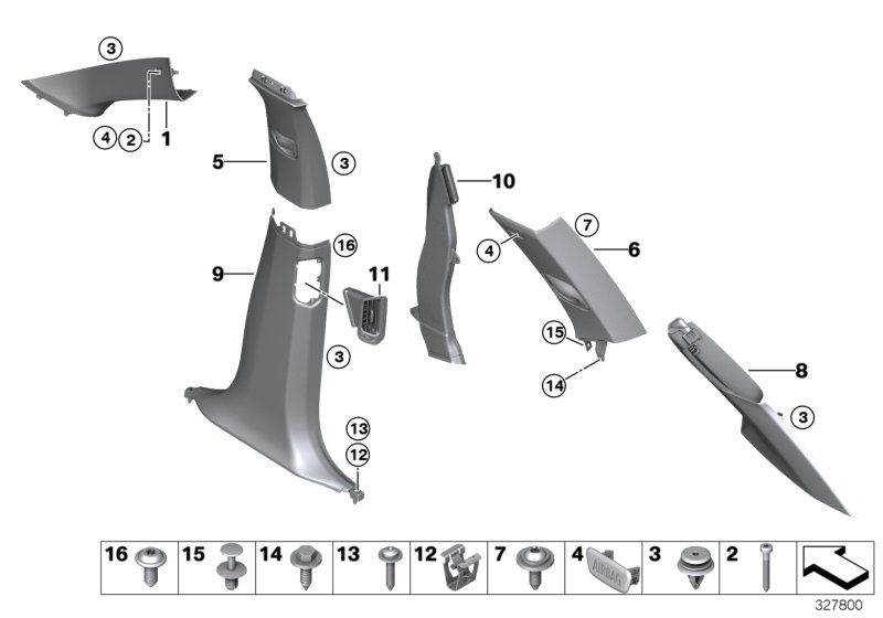 Trim panel A- / B- / C- / D-Column