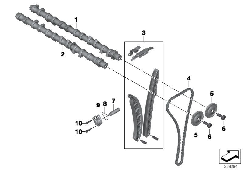 Nockenwelle, -Rad, Steuerkette