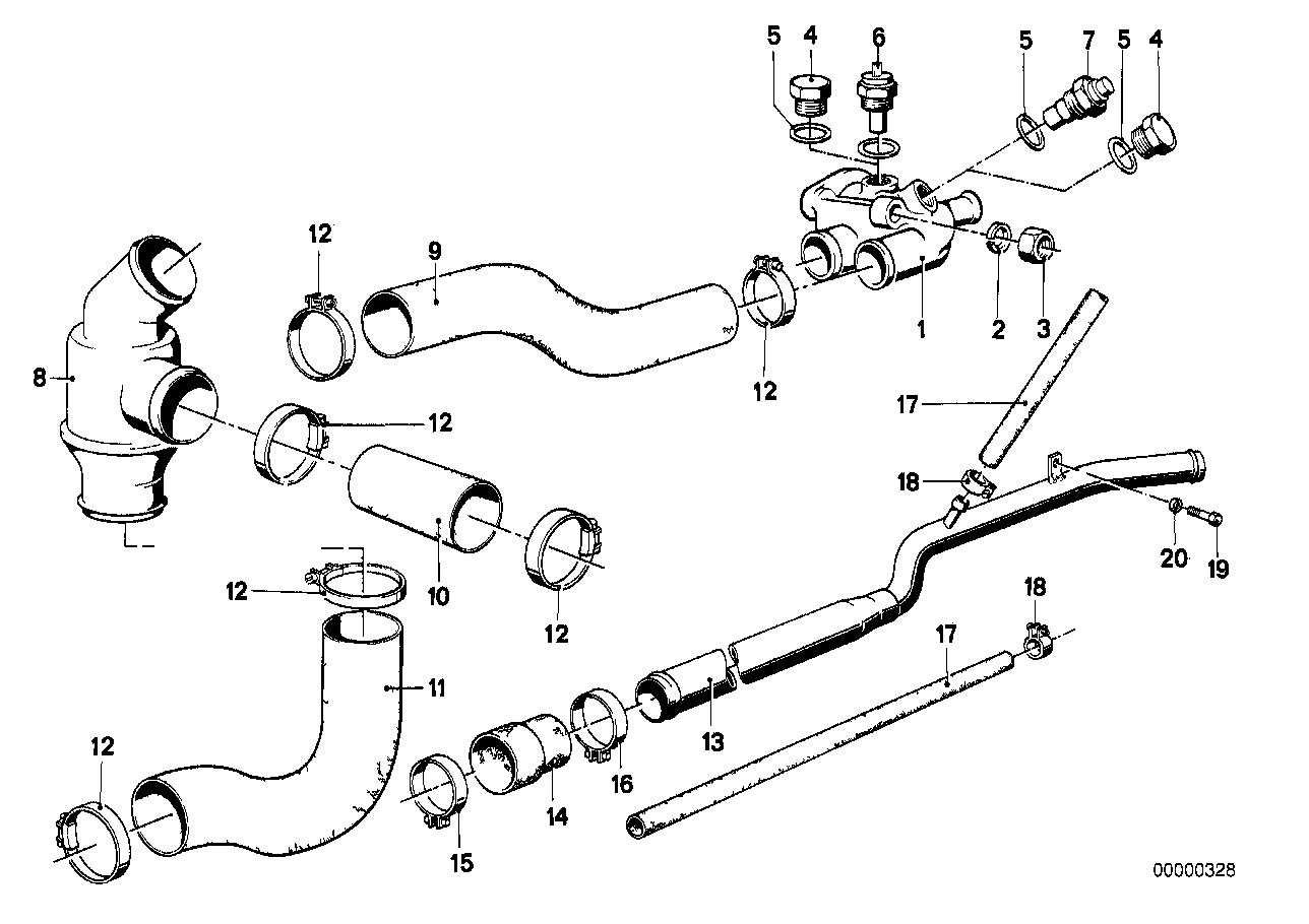 Kühlsystem-Thermostat/Wasserschl.führung