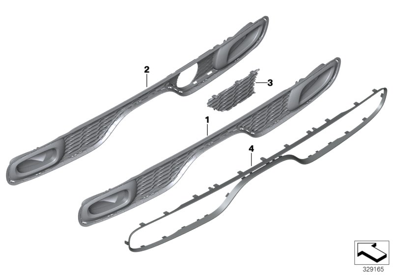 Trim panel, trim elements, rear