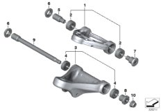 Bras oscillant longitudinal