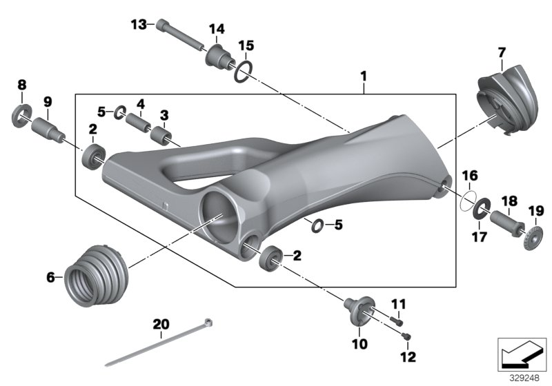 Rear wheel swinging arm