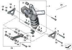 Spring strut, ESA, rear