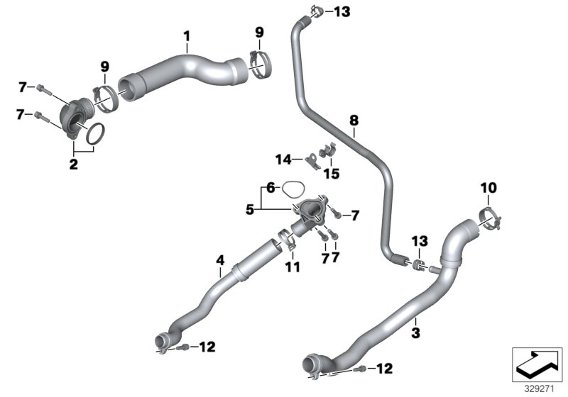 Cooling system coolant hoses