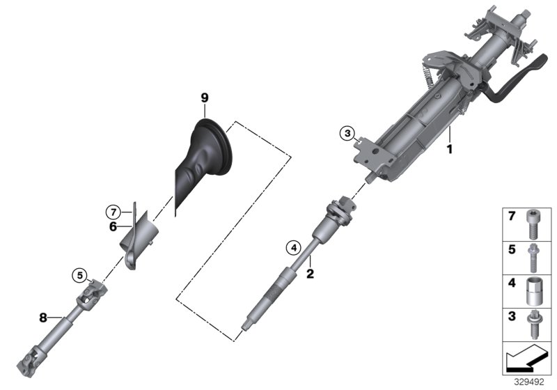 Lenksäule mechanisch / Lenkspindel