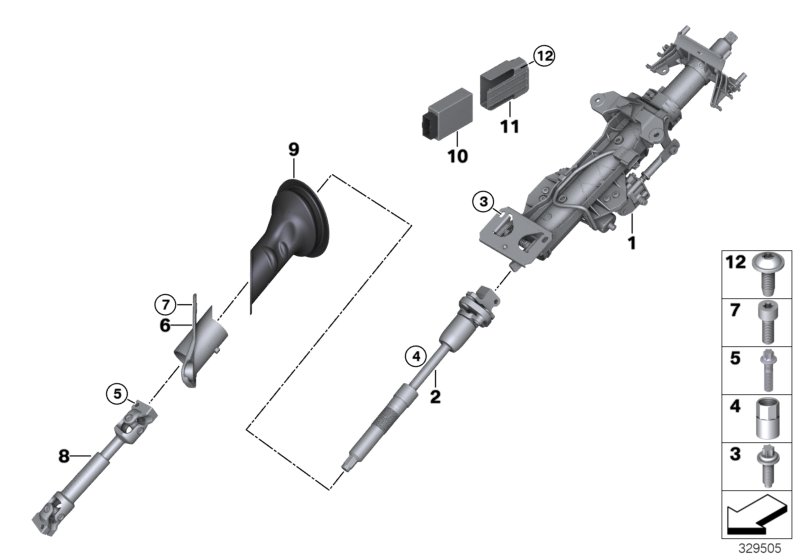 Lenksäule elektrisch / Lenkspindel