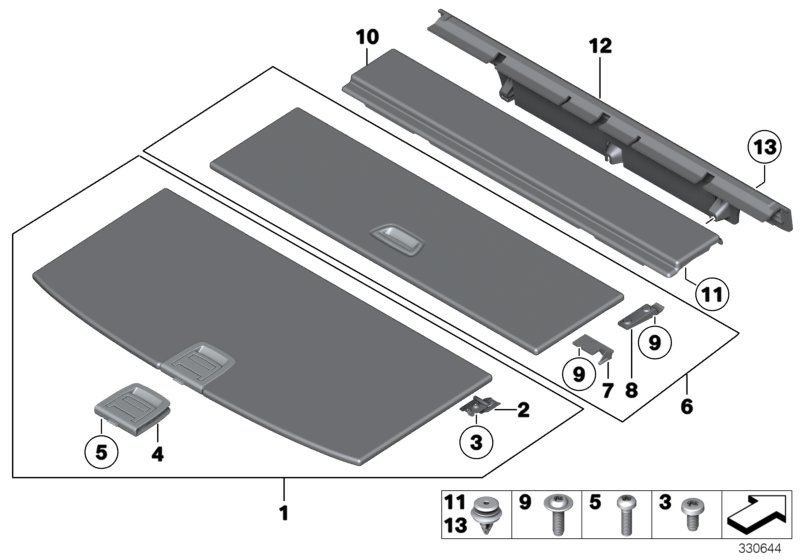 Trim panel, trunk floor