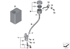 Rear brake master cylinder w container