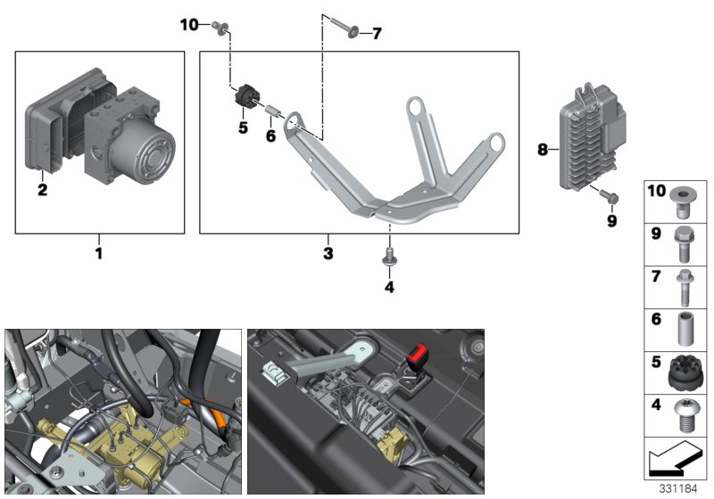 Hydro unit DSC/control unit/fastening