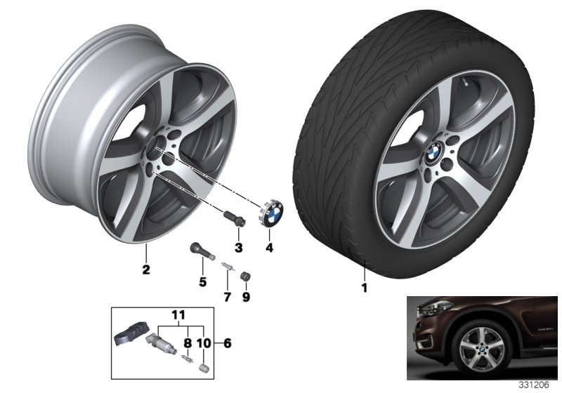 BMW 轻质铝合金轮辋 星形轮辐 490 - 19''