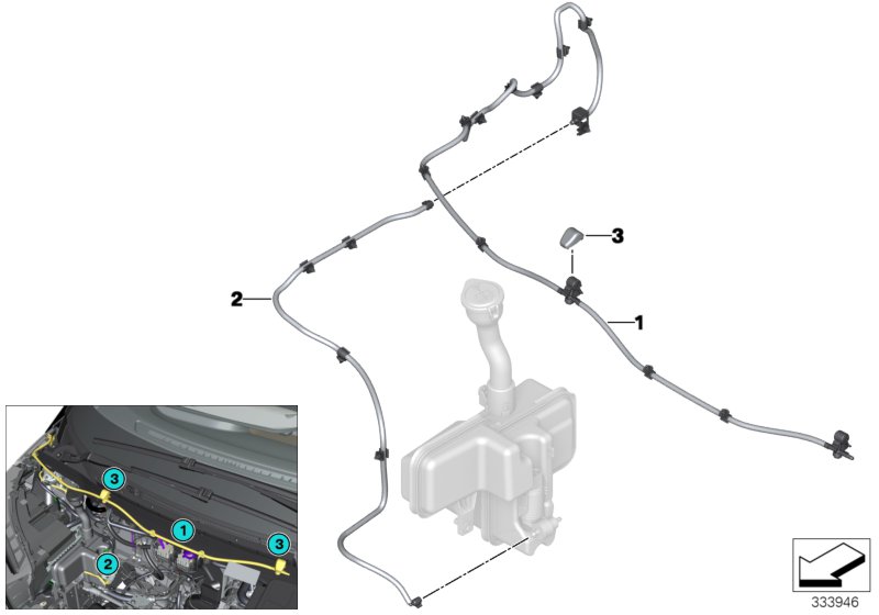 Single parts for windshield cleaning