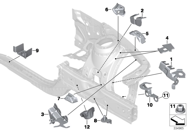 Front body bracket left