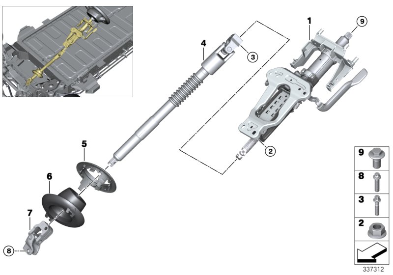 Steering column man.adjust./Mount. parts